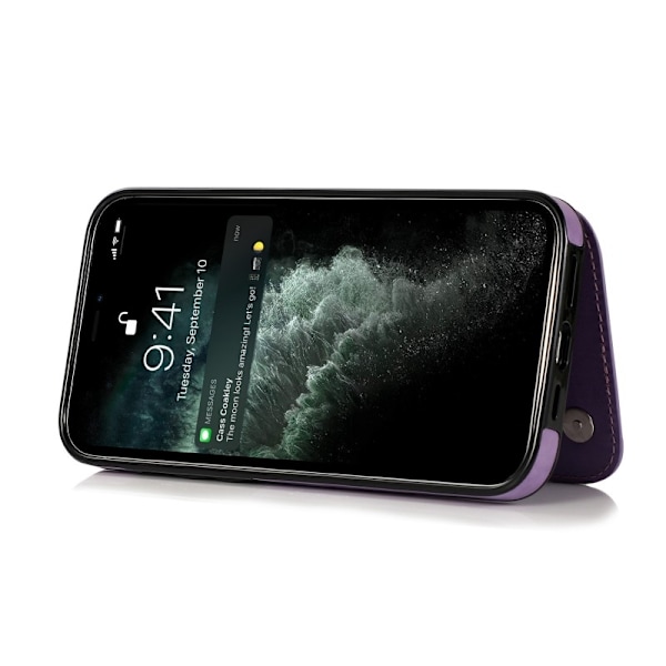 iPhone 11 Pro Max Stöttåligt Skal Korthållare 3-FACK Flippr V2 - Lila