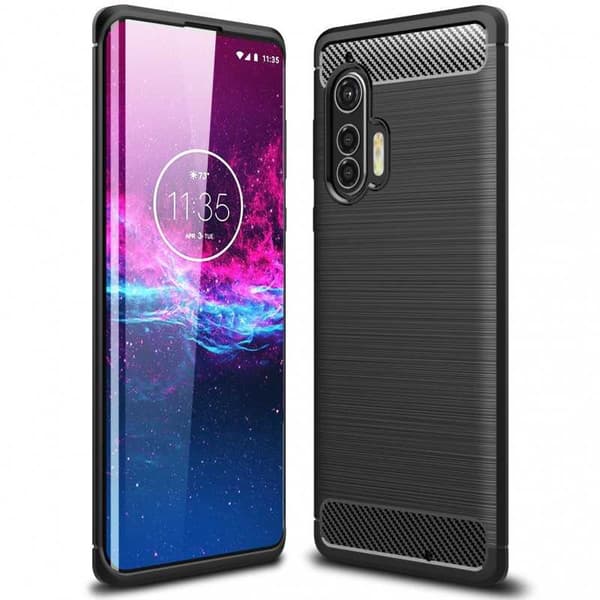 Motorola Moto Edge Plus iskunkestävä SlimCarbon -kotelo Black