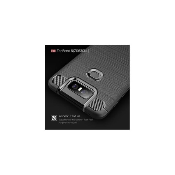 Asus Zenfone 6 Iskunkestävä SlimCarbon-kuori Black