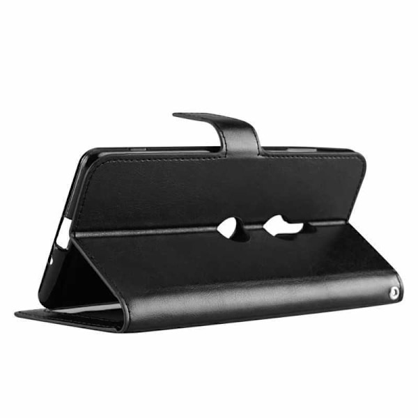Xperia XZ3 Pung etui PU-Læder 4-KOMPARTMENT H9436 Black