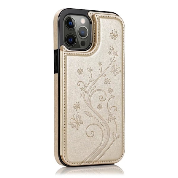 iPhone 16 Pro Stöttåligt Skal Korthållare 3-FACK Flippr V2 - Guld