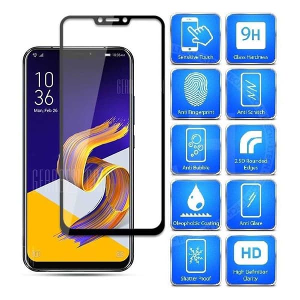 2-PACK Zenfone 5 & 5Z Härdat Glas 0.26mm 2.5D 9H Fullframe Transparent