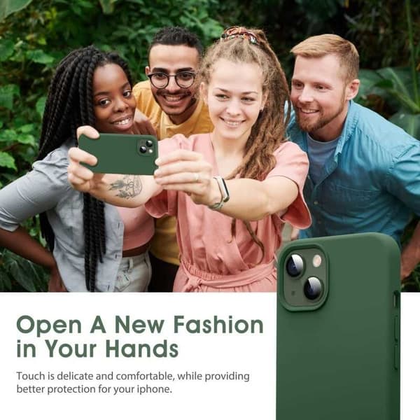 Kuminen iskunkestävä kotelo iPhone 15 Plus- vihreä