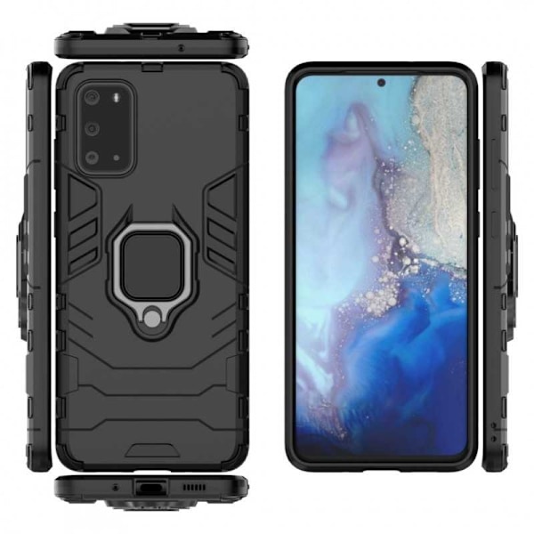 Samsung S20 FE Iskunkestävä suojus sormustelineellä ThinArmor Black
