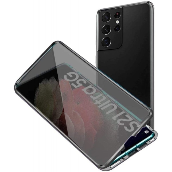 Samsung S21 Ultra Privacy Heltäckande Premium Skal Glassback V4 Transparent