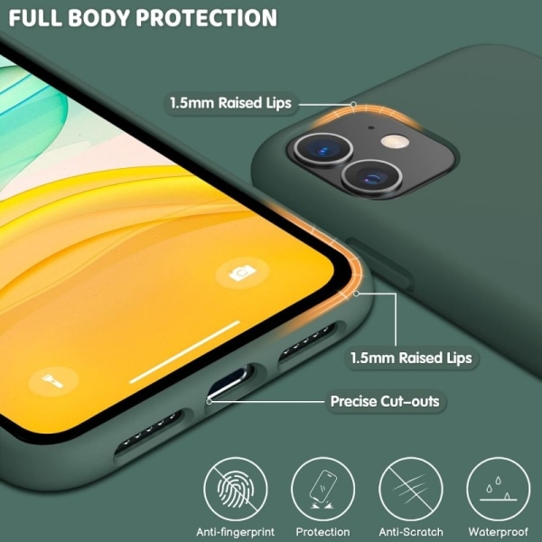 Gummibelagt støtsikker deksel iPhone 11- Grønn
