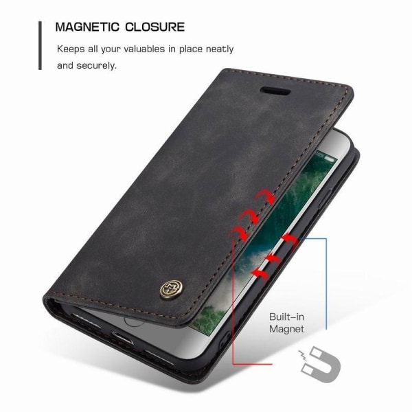 iPhone SE (2020 & 2022) Exclusive & Elegant Flip Case CaseMe 3-F Black