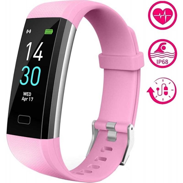 Aktivitetsarmband IP68 Vattentät med Pedometer Hjärtfrekvensmätare Svart