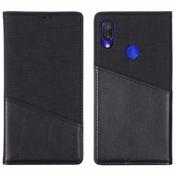 Xiaomi Redmi Note 7 tyylikäs PU-nahkakotelo RFID-estolla Black