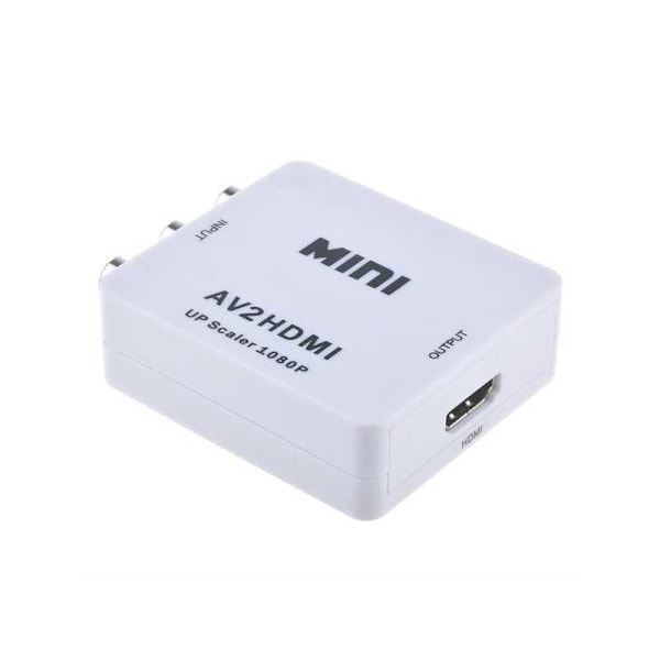 AV TILL 1080p HDMI Adapter - (3x RCA) NTSC / PAL Kompatibel Vit