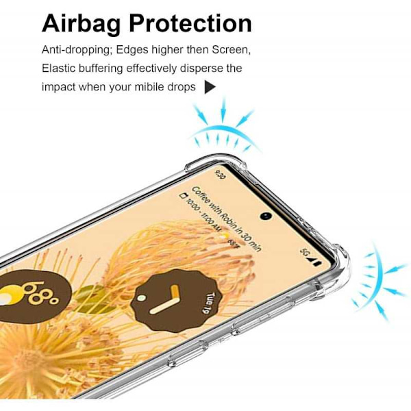 Google Pixel 6 Pro Stöttåligt Skal med Förstärkta Hörn Transparent