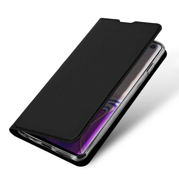 Samsung S10 Plus Flip Case Skin Pro korttilokerolla (SM-G975F) Black