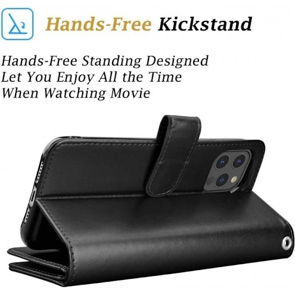 iPhone 14 Pro Praktisk Plånboksfodral med 12-Fack Array V4 Svart