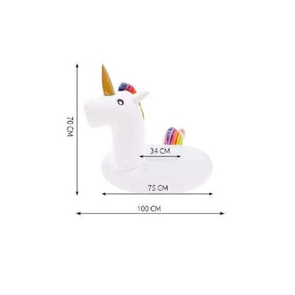 Oppustelig bademadras Unicorn White