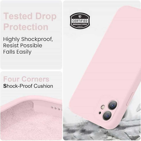 iPhone 12 Gummieret mat Pink Shell Liquid - Pink