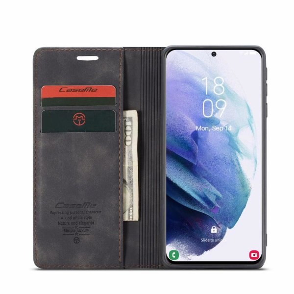 Samsung S21 Eksklusiv Elegant Flip Case CaseMe 3-RUMMET Black