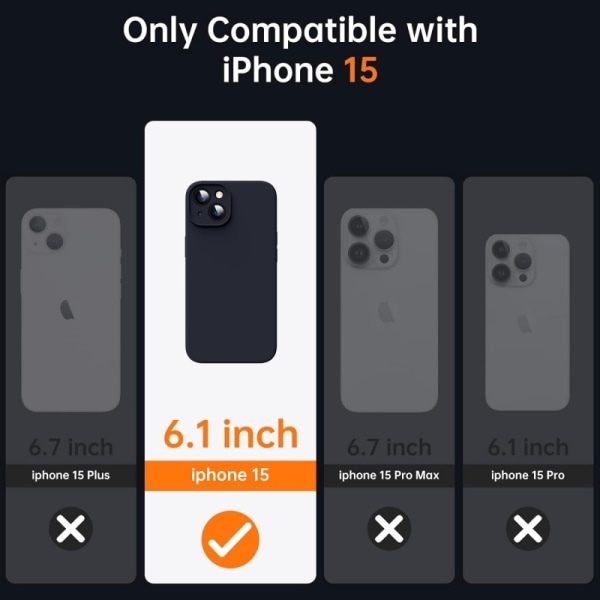 iPhone 15 Plus Gummieret skalvæske - Sort