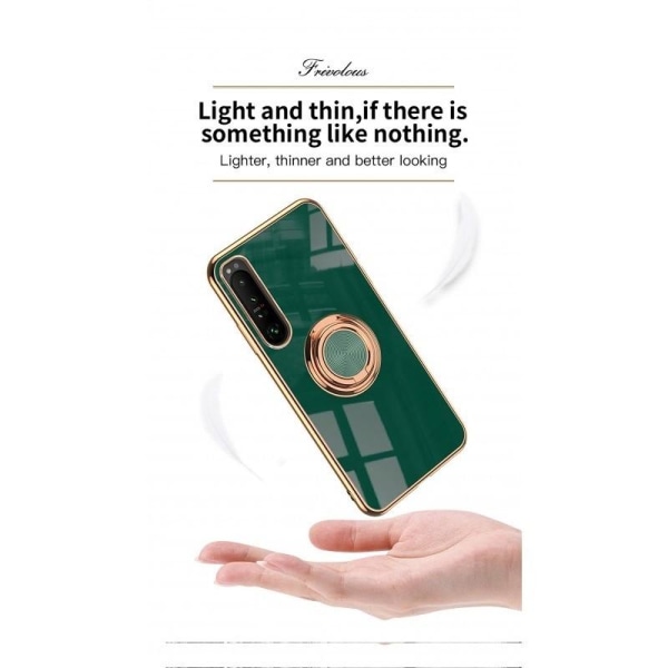Xperia 10 V Elegant & Stöttåligt Skal med Ringhållare Flawless Mörkgrön