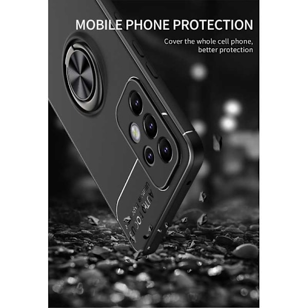 Samsung A33 5G praktisk stødsikkert cover med ringholder V3 Black