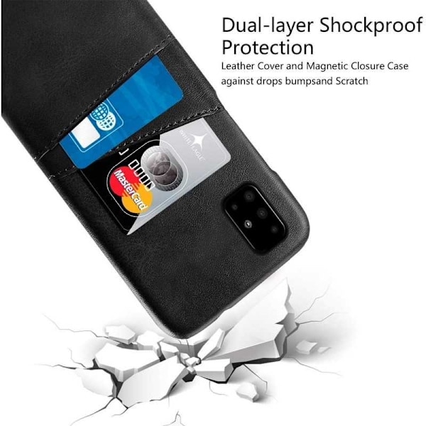 Samsung A71 stødabsorberende kortholder Retro V2 Black