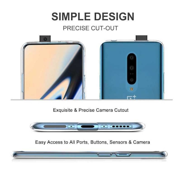 OnePlus 7 Pro Stöttåligt Genomskinligt Skal Simple Transparent