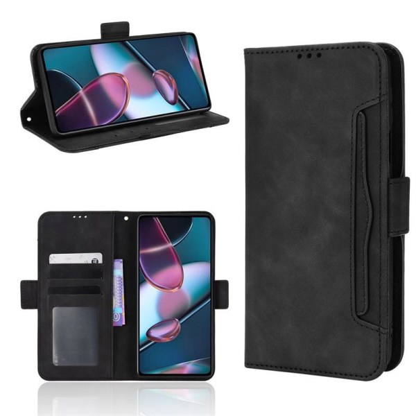 Motorola Edge 30 Pro Wallet Case PU Læder 6-LOMMES Winston V3 Black