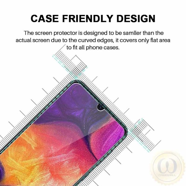 Samsung A02s Hærdet glas 0,26mm 2,5D 9H Transparent