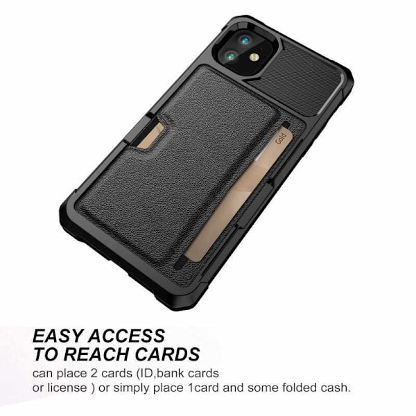 iPhone 11 stødsikkert cover med kortrum Solid V2 Black