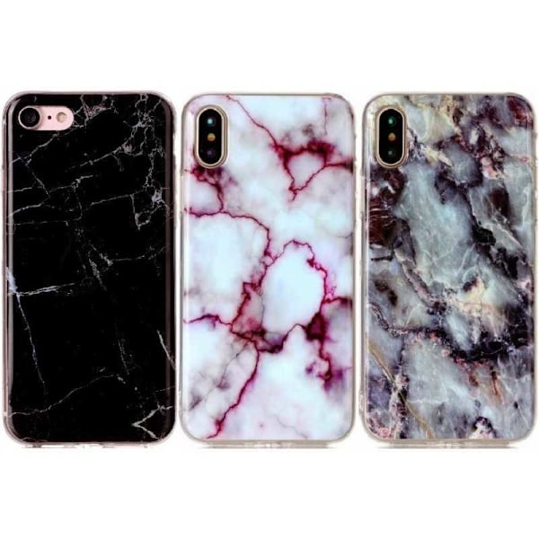 iPhone X / XS Stötdämpande Marmorskal Glossy Black Variant 2