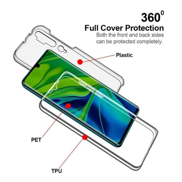 360 ° full omslag Xiaomi Mi Note 10 Transparent