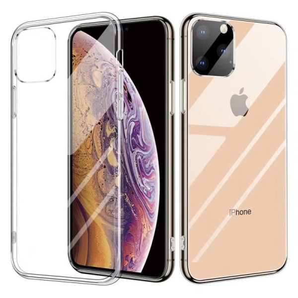 iPhone 11 Pro Stötdämpande Skal 9H Härdat Glas Baksida Glassback Transparent