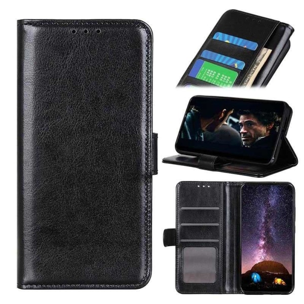 Motorola One Hyper Wallet Case PU-nahkainen 4-tasku Black