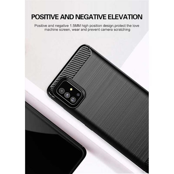 Samsung Galaxy A51 iskunkestävä SlimCarbon kotelo Black