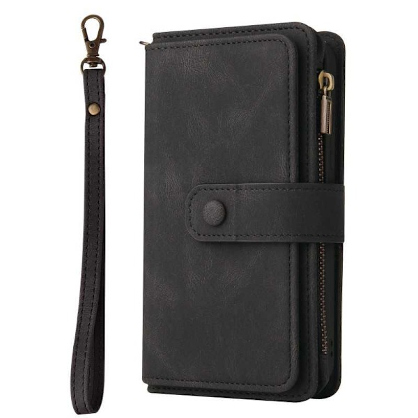 Xperia 10 IV multifunktionelt pung etui Lynlås 13-rum Black