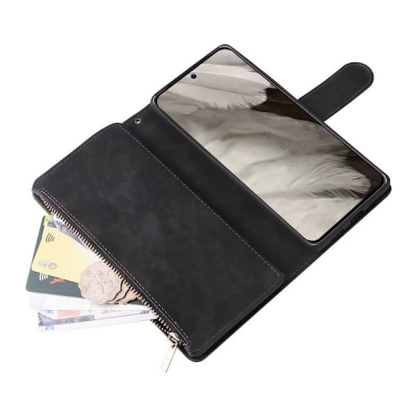 Google Pixel 8a Multifunktionellt Plånboksfodral Zipper 8-Fack