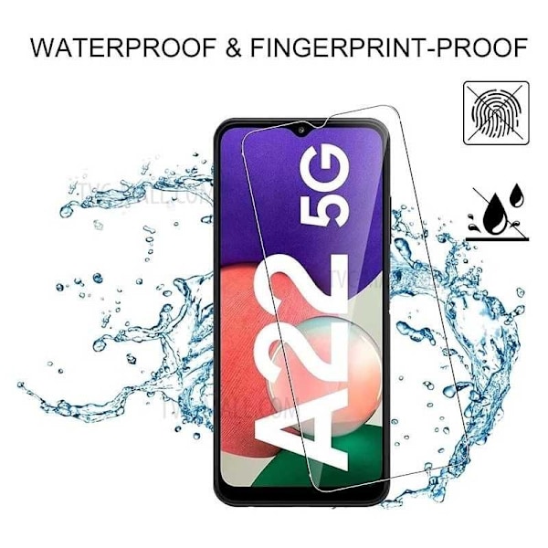 2-PACK Samsung A22 5G Härdat glas 0.26mm 2.5D 9H Transparent
