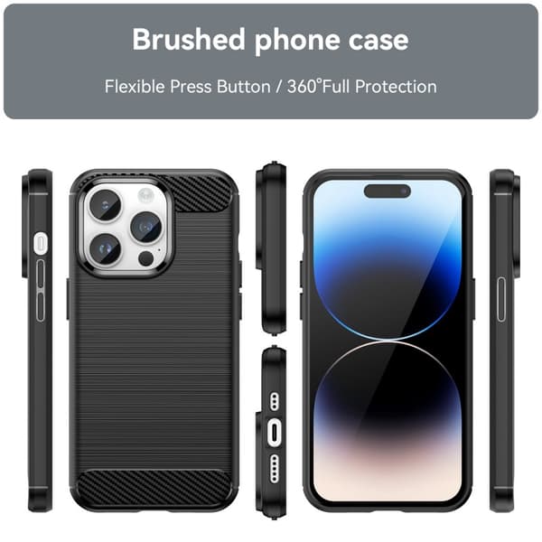 iPhone 14 Pro iskunkestävä SlimCarbon kotelo Black