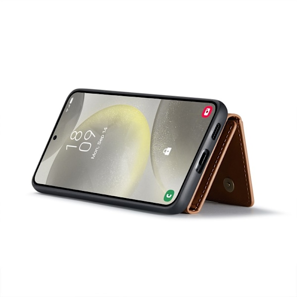 8-FACK Samsung S25 Plus Stöttåligt Skal med Magnetisk Korthållare DG.MING Detach - Khaki