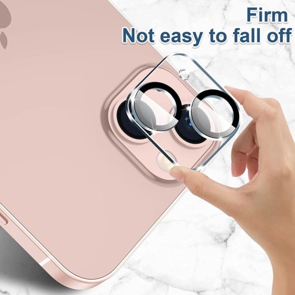 2-PACK iPhone 15 / 15 Plus Protection Linssinsuojaus Kameran suo Transparent