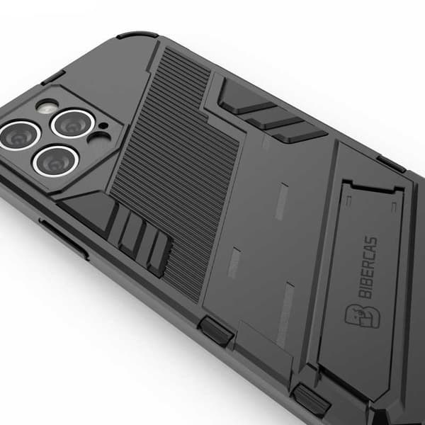 iPhone 12 Pron iskunkestävä kotelo jalustalla ThinArmor V2 Orange
