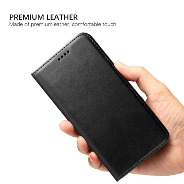 OnePlus 7T -lompakkokotelo PU-nahkainen 4-tasku Black