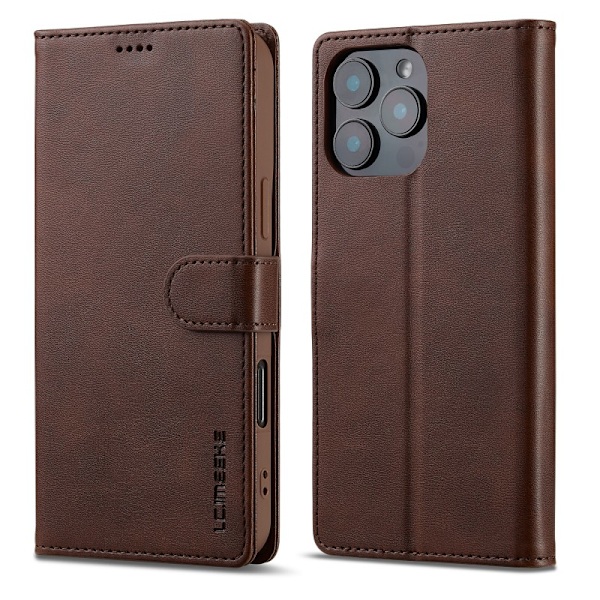LC.IMEEKE Plånboksfodral iPhone 16 Pro Max - Mörkbrun