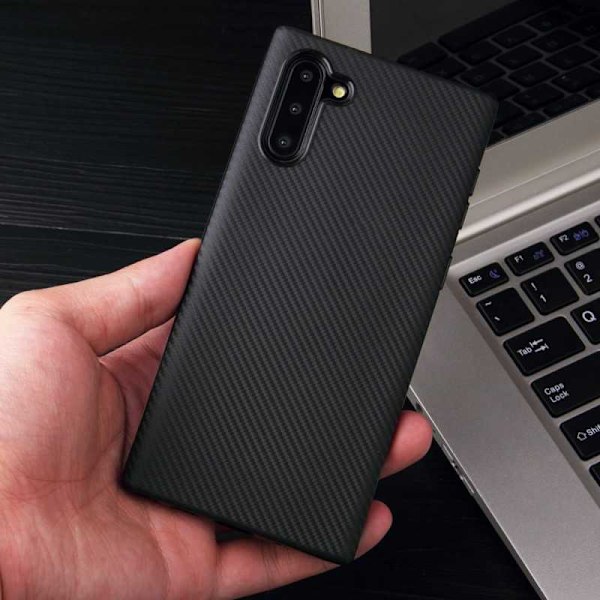 Samsung Note 10 Stöttåligt Skal FullCarbon V2 Svart