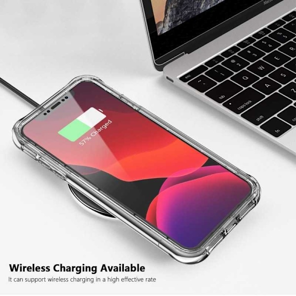 360° täysin peittävä ja iskuja vaimentava kotelo iPhone 11 Transparent