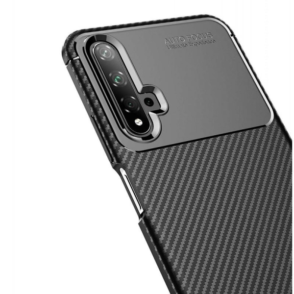 Huawei Nova 5T Iskunkestävä ohut suojus FullCarbon V4 Black