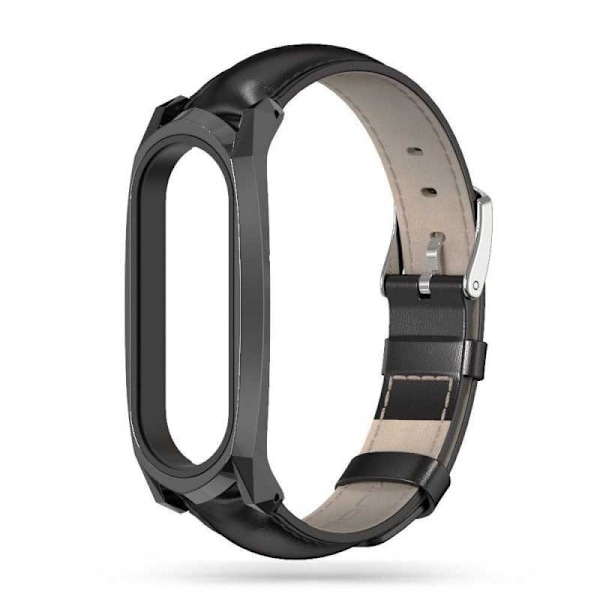 Amazfit Band 7 / 7 NFC Stilrent Armband Veganläder Retro Svart