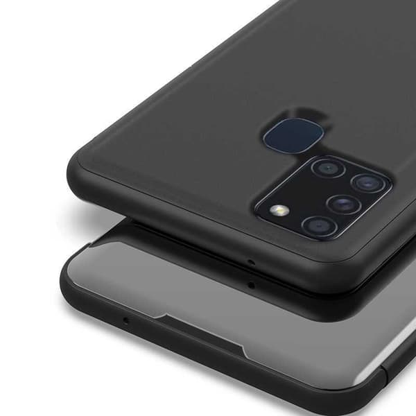 Samsung A21s Smart Flip Case Clear View Seisova V2 Rocket Black
