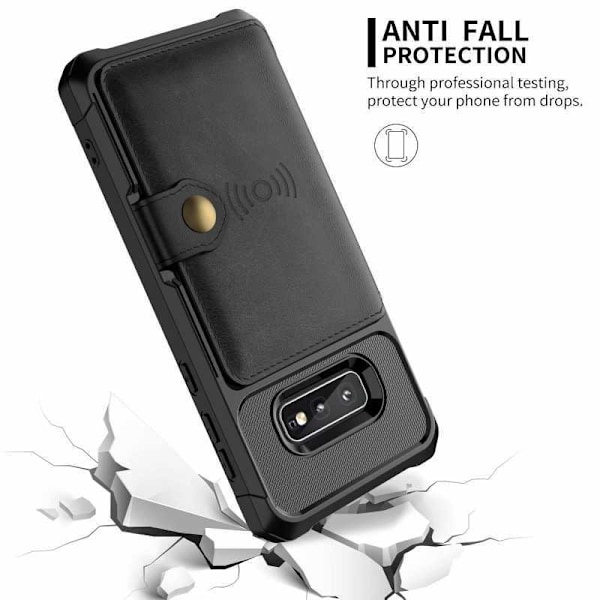 Samsung S10e Iskunkestävä Premium Cover 4-TACK Solid V3 Black