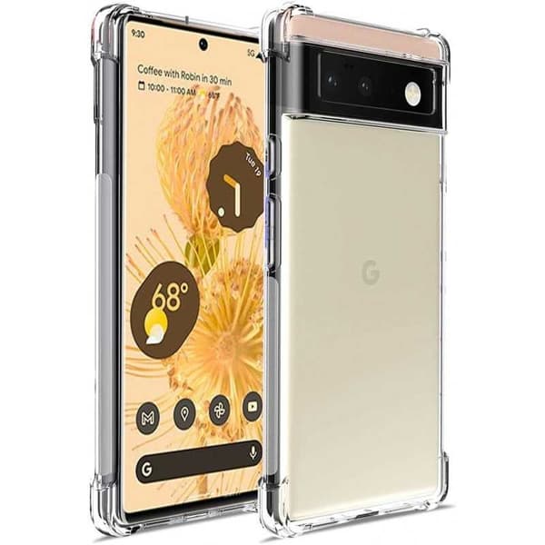Google Pixel 6 Pro Iskunvaimennus Silicone Case Shockr Transparent