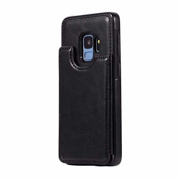 Samsung S9 Shockproof Cover Card Holder 2-SLOT Flippr Svart